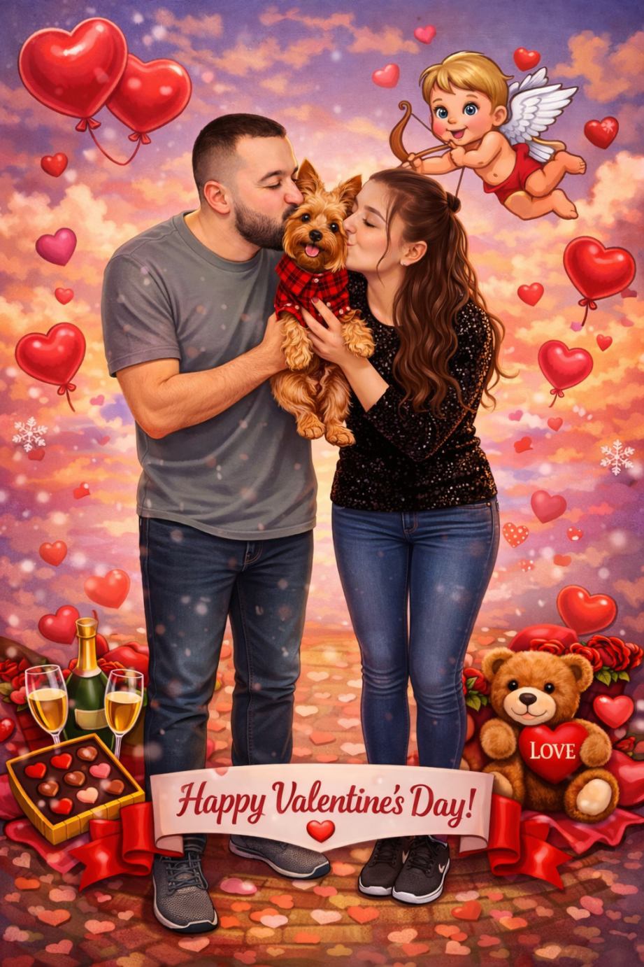 Playful Valentine's Day caricature