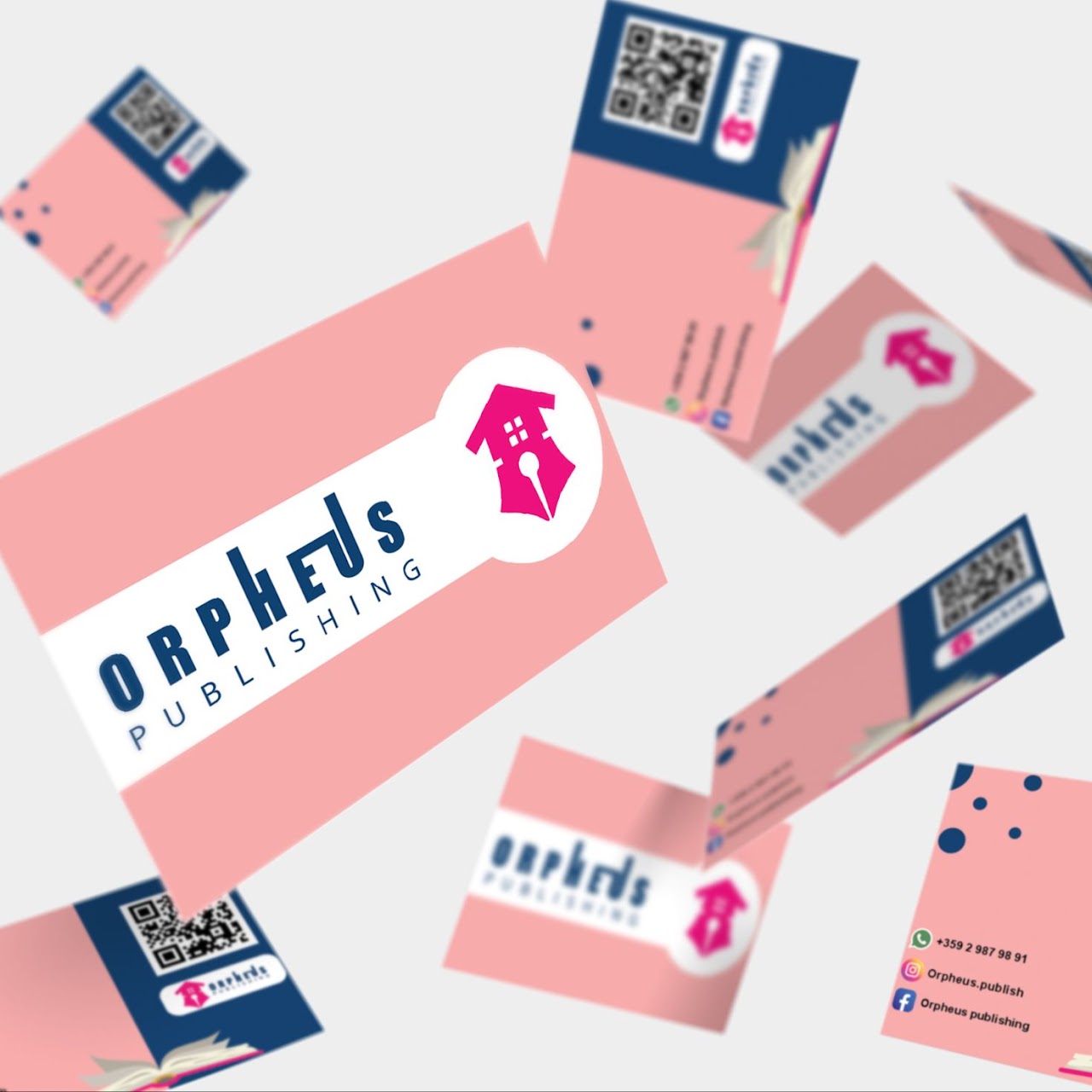 Minimal business card application of the identity system.
